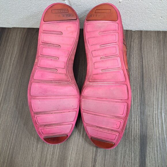 VTG Cole Haan Red Leather Wing Tip Oxford Lace Up Casual Shoes Mens Size 11 M - Picture 6 of 7